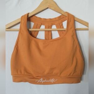 Alphalete Athleisure Sports Bra Vibrant Orange Activewear Top M